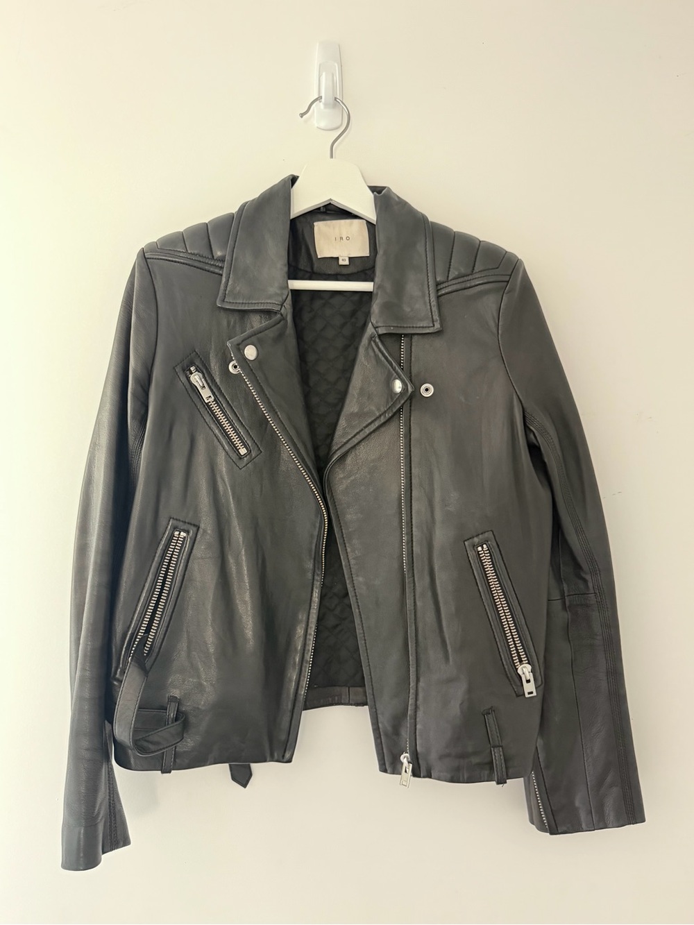 IRO Black Leather Moto Biker Jacket